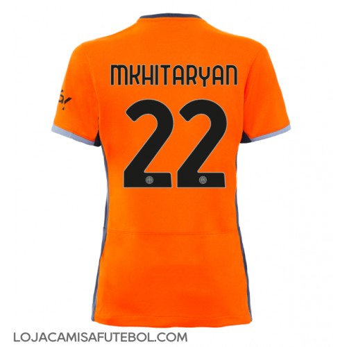 Camisa de Futebol Inter Milan Henrikh Mkhitaryan #22 Equipamento Alternativo Mulheres 2023-24 Manga Curta